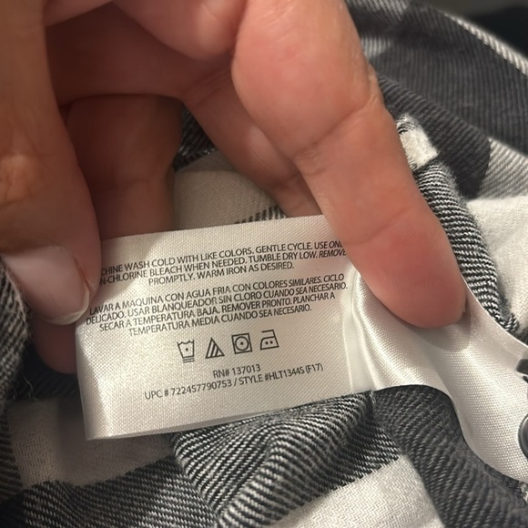 Woolrich White Black Plaid Flannel Top - Size -XL - Picture 8 of 8